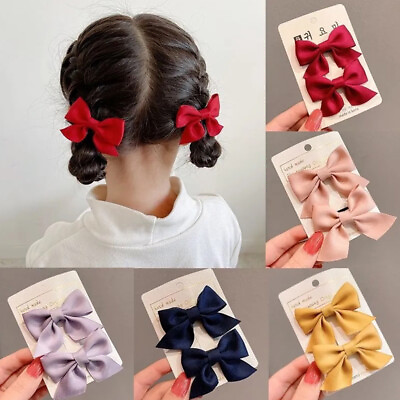#ad 2 Pcs Sweet Hairpin Hair Clip Fashion Girls Kids Barrette Solid Color Hairclip $1.18