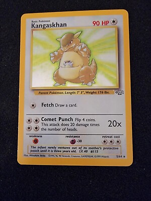 #ad Kangaskhan 5 64 Jungle Pokémon TCG Unlimited Holo Rare LP $3.50