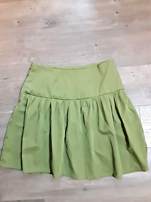 #ad Custom made deep yellow green skirt 10 32quot; waist pleated yoke 21quot; long $11.20