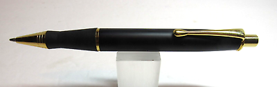 #ad TERZETTI Explorer HEAVY BRASS Metal Large Click Top Ballpoint Pen BLACK GT $7.19