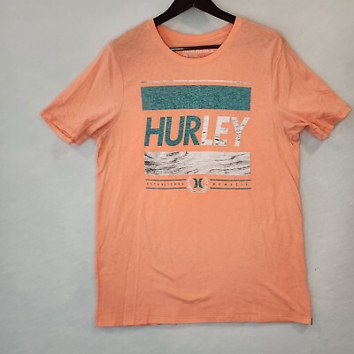#ad Hurley BKE Men’s XL T shirt soft and thin T Surf Skate Orange Color $8.99