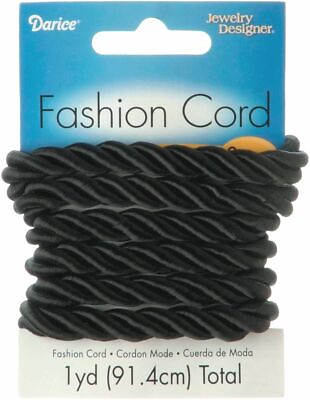 #ad Darice Twisted Fashion Cord 8mmX1yd Black $14.13