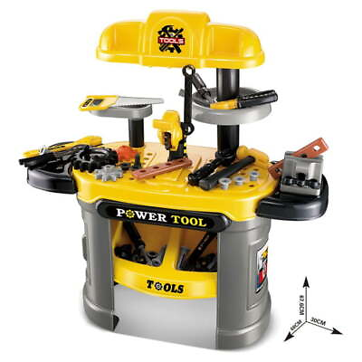 #ad Tool Play Set for Kids Yellow Workbench for Kids Tool Bench Ideal Boys Girls Age $45.00