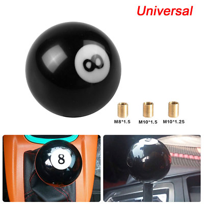 #ad Universal 8 Eight Billiard Ball Car Gear Shift Knob Shifter Lever Black White $17.76