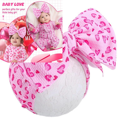 #ad YanJie Valentines Baby Girl Headbands Red Heart Newborn Bow 7quot;Rose $23.34