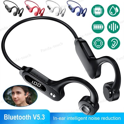 #ad Bluetooth 5.3 Bone Conduction Headphones Wireless Outdoor Sport Headset Earbuds $12.98