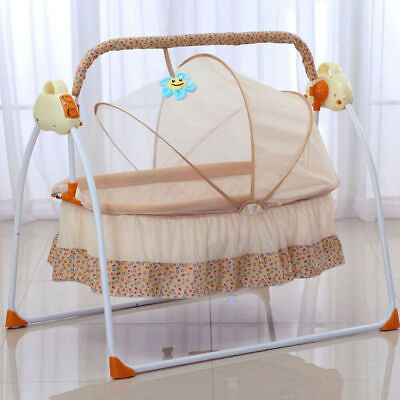 #ad Electric Baby Swing Rocking Chair Bassinet Rocker Music Cradle MP3 With Remote $78.85