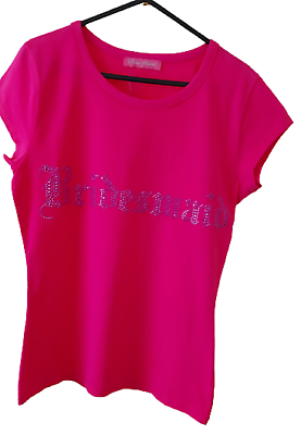 #ad Ladies Diamante T Shirt Pink Bridesmaid GBP 19.99