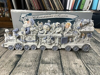 #ad Vintage Christmas Train By Lincolnshire 2001 Santa Toys Children Blue White $54.88