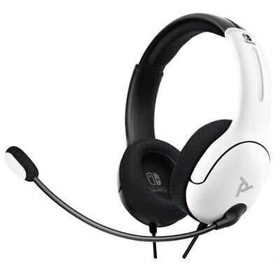 #ad PDP AIRLITE Wired Gaming Headset for Nintendo Switch Black White EXCELLENT $29.95