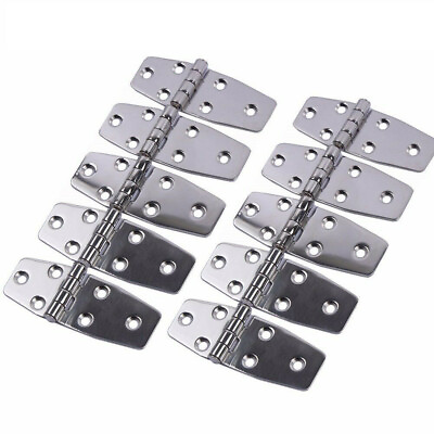 #ad 10X Stainless Steel Flush Strap Hinges Polished for Marine Boat Cabinet Hinges $43.00