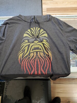 #ad Disney Star Wars Wookie Short Sleeve Hoodie Size L Gray Mad Engine NEW WITH TAGS $34.99