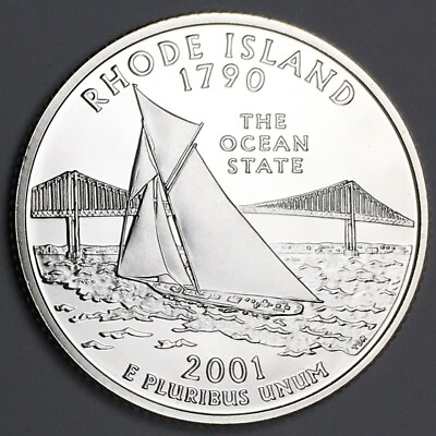 2001 S Rhode Island Silver Proof State Quarter 90% Silver UNC KM#320a SQ13SS $7.59