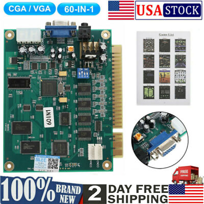 #ad 60 In 1 Multicade PCB Board CGA VGA Output for Classic Jamma Arcade Video Game $37.99