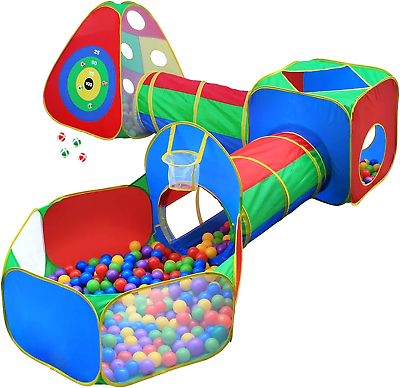 #ad Hide N Side 5Pc Kids Ball Pit Tents and Tunnels Toddler Jungle Gym Play Tent wi $83.99