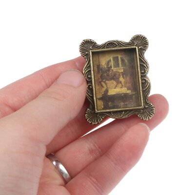 #ad Dollhouse Miniature 1 12 Scale Metal Vintage Frame Photo Furniture Accessories $7.49