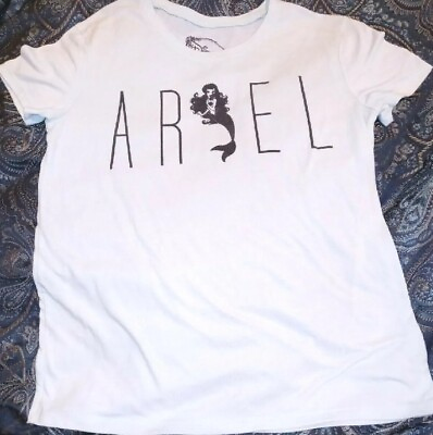 #ad Disney Ariel Light Blue Womens Tee Shirt Womens Size Medium Short Sleeved New $14.85