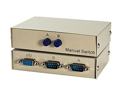 #ad 1x2 or 2x1 2 Port AB Manual Sharing DB9 RS232 Serial Switch 2 Way Selector Box $13.79