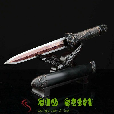 #ad Hand Forged Black Tiger Real Japanese Tanto Samurai Sword Red Folded Steel Sharp $203.66