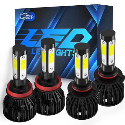 #ad 4 Sides 9005 H11 LED Headlights Super Bright 6000K White 330000LM High Low Beam $39.99