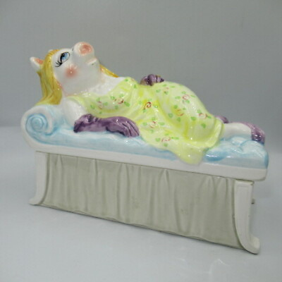 #ad Vintage Miss Piggy Ceramic Trinket Box Plush Figure Sesame Street 1 17x13cm $156.41