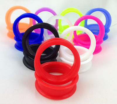#ad 10 PAIR SET Soft Silicone Ear Tunnels Plugs Gauges Earlets up to size 50mm $49.95