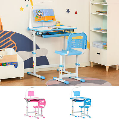 #ad Multi Functional Kids Desk and Chair Set Height Adjustable School Study Table $106.99