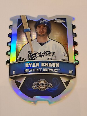 #ad 2014 Ryan Braun Silver Refractor Topps Chrome Connections Insert Die Cut $3.49