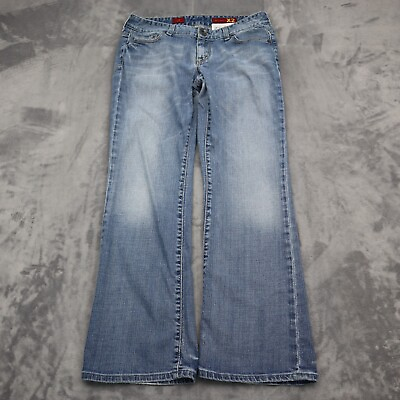 #ad 2X Quality Denim Pants Womens 8 Blue Denim Flat Front Boot Mid Rise Jeans $23.98