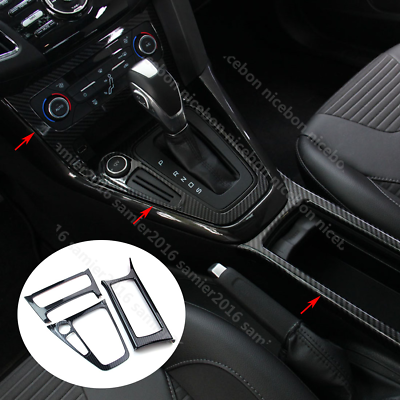 #ad Carbon fiber color Gear shift Panel Cup Holders Cover For Ford Focus 2015 2018 $36.65