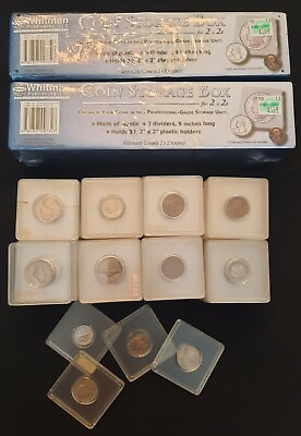 #ad 78 Snaplocks Plastic 2x2 Square Coin Holders 2 Storage Boxes $34.99