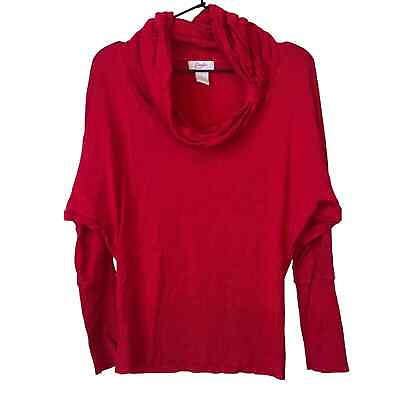#ad Candies Womens Sz L Red Long Sleeve Cowl Neck Blouse Dolman Sleeve $15.75