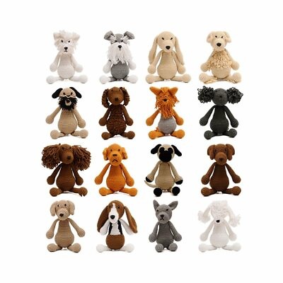 #ad Dog Puppy Collection Handmade Amigurumi Stuffed Toy Crochet Doll VAC $32.99