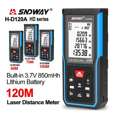 #ad Portable 50M 70M 100M 120M Laser Measurement Distance Meter Rangefinder $35.84