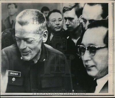 #ad 1968 Photo Commander Lloyd Bucher amp; Premier Chong Il Kwon on USS Pueblo 9X8 $19.99