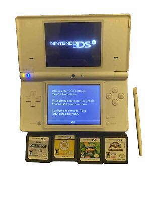 #ad Nintendo DSi White Handheld System With Stylus Works Great And 4 Games $69.69