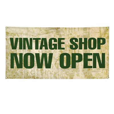 #ad Vinyl Banner Multiple Sizes Vintage Shop Now Open Advertising Printing Vintage $149.99