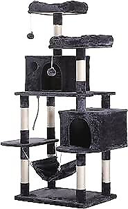 #ad Large Multi Level Cat Tree Condo Furniture with 21.7quot;×15.7quot;×61.0quot; Smoky Gray $133.28