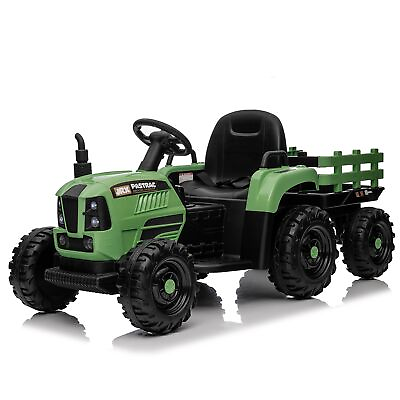 #ad 12V Ride On Tractor with Trailer Electric Toy w Remote Control $168.74