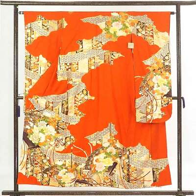 #ad Furisode Kimono Length 156Cm Sleeve 63Cm Front Width 24Cm Back 30Cm 95Cm P $136.04