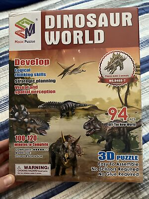 #ad NEW SEALED Giftcraft 473376 3D Dinosaur World Puzzles Set of 5 MAGIC PUZZLE $18.90