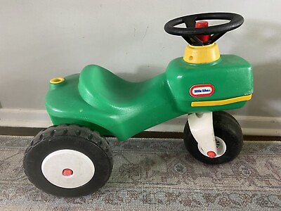 #ad Vintage Little Tikes Farm Tractor Green Ride On Toy $90.00