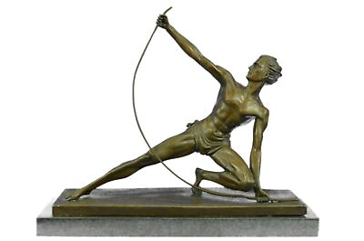 #ad Bronze Sculpture Abstract Modern Art Archer Marble Base Figurine Home Decoration $244.65