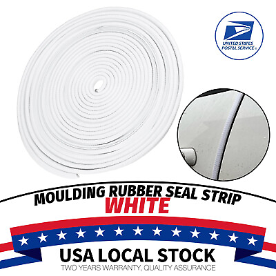 #ad 6M White Flexible and soft U Shape Channel Car Auto Door Edge Rubber Seal Strip $9.99