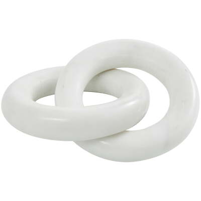 #ad 7quot; x 2quot; White Marble Geometric 2 Link Chain Sculpture $28.14
