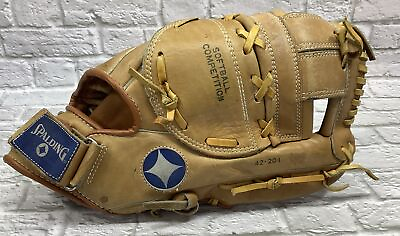 #ad #ad SPALDING 42 201 13 in. Leather RHT SOFTBALL Competition Glove Mitt $29.99