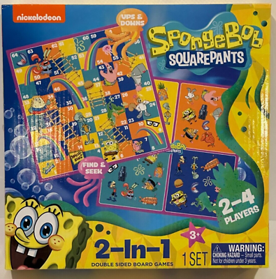 #ad Sealed NICKELODEON Spongebob Squarepants amp; You 2 In 1 Double Sided Board Game $12.10