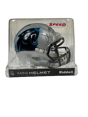 #ad Panthers CHRISTIAN MCCAFFREY Signed autographed Amp Mini Helmet Beckett COA $250.00
