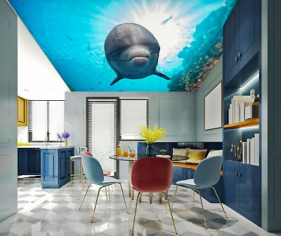 #ad 3D Ocean Dolphin NA2448 Ceiling WallPaper Murals Wall Print Decal AJ US Fay $116.99