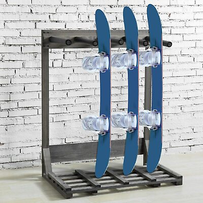 #ad Vintage Gray Freestanding Vertical Surfboard Storage Rack Holds up to 4 Boards $184.99